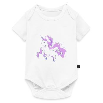 Funky Einhorn: Verspieltes Design für Königinnen - Baby Premium Kurzarmbody - Weiß - Vorne