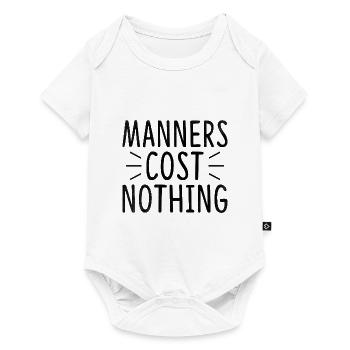 Les manières ne coûtent rien Sarcasme Sarcastique - Body à manches courtes Premium Bébé - blanc - Devant