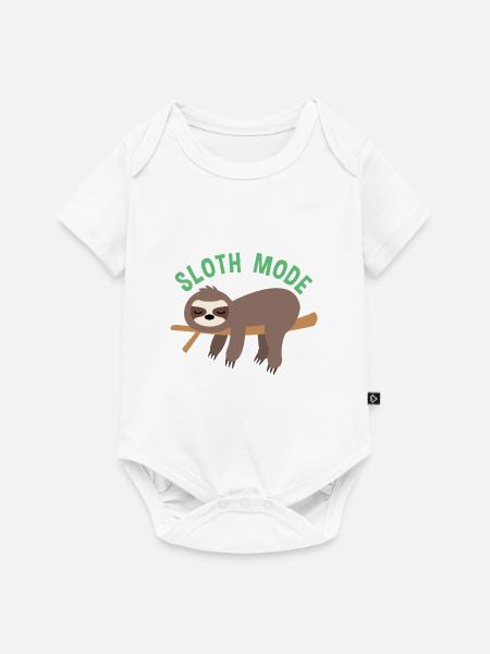 SLOTH MODE - Baby Premium Kurzarmbody - Weiß