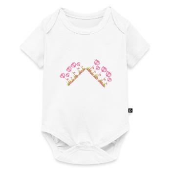 flowers symbol plant roses flower triangle - Baby Premium short-sleeve bodysuit - white - Front