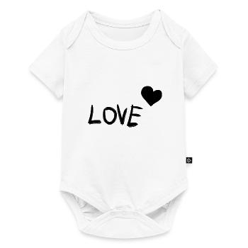 Mot d’amour Cœur Violet - Body à manches courtes Premium Bébé - blanc - Devant