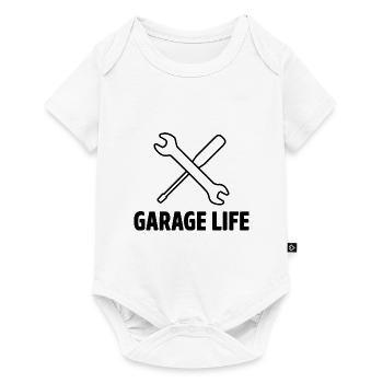 Garage Life Graphic Car Lover Mechanic Vehicle Tec - Baby Premium short-sleeve bodysuit - white - Front
