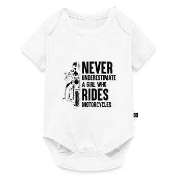 Never Underestimate A Girl Who Rides Motorcycles B - Baby Premium short-sleeve bodysuit - white - Front