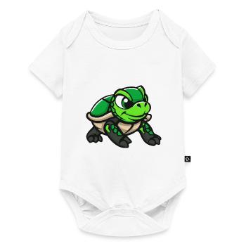 Bande dessinée Tortue - Body à manches courtes Premium Bébé - blanc - Devant