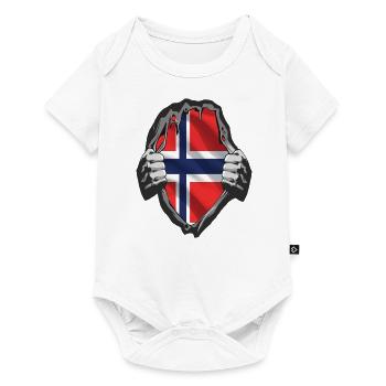 norway cod card cod hunter gift - Baby Premium short-sleeve bodysuit - white - Front