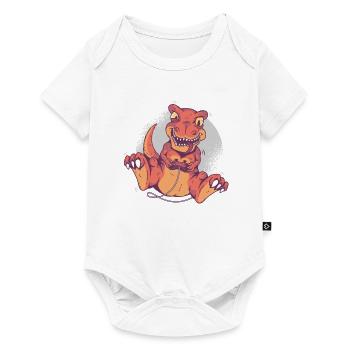Gamingsaurus Gamer Geschenk Dinosaurier TRex - Baby Premium Kurzarmbody - Weiß - Vorne