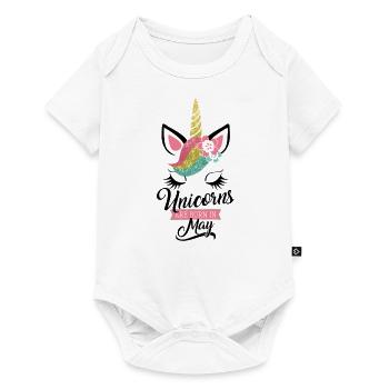 Unicorns are born in May - Geburtstag-Einhorn - Body à manches courtes Premium Bébé - blanc - Devant