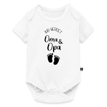 Ihr werdet Oma und Opa | Nachwuchs verkünden - Baby Premium Kurzarmbody - Weiß - Vorne