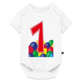1 / Coole eins mit Luftballons zum Geburtstag. - Baby Premium Kurzarmbody - Weiß - Vorne