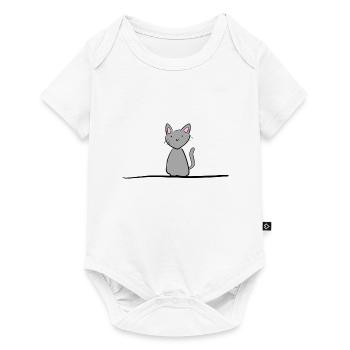 Grey Cat Line Animal Pet - Baby Premium short-sleeve bodysuit - white - Front
