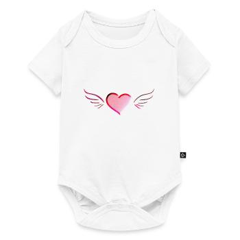Love Red Heart Wings Angel SymbolLove Red He - Baby Premium short-sleeve bodysuit - white - Front