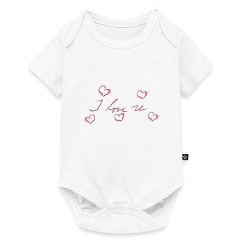Je t’aime coeurs coeur rouge - Body à manches courtes Premium Bébé - blanc - Devant