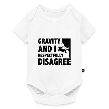 Gravity And I Respectfully Disagree Bouldering Cli - Baby Premium short-sleeve bodysuit - white - Front