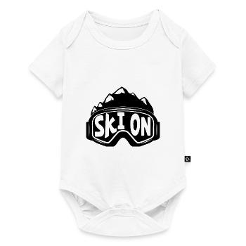 Ski mit Brille Skifahrer Skifahren Wintersport Ski - Baby Premium Kurzarmbody - Weiß - Vorne