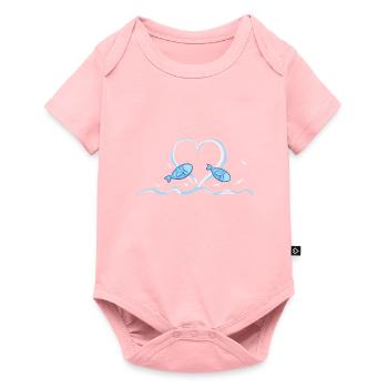 fische tierschützer herz wasser blau welle - Baby Premium Kurzarmbody - Rosa - Vorne