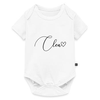 Clea Nom Prénom Fille - Body à manches courtes Premium Bébé - blanc - Devant