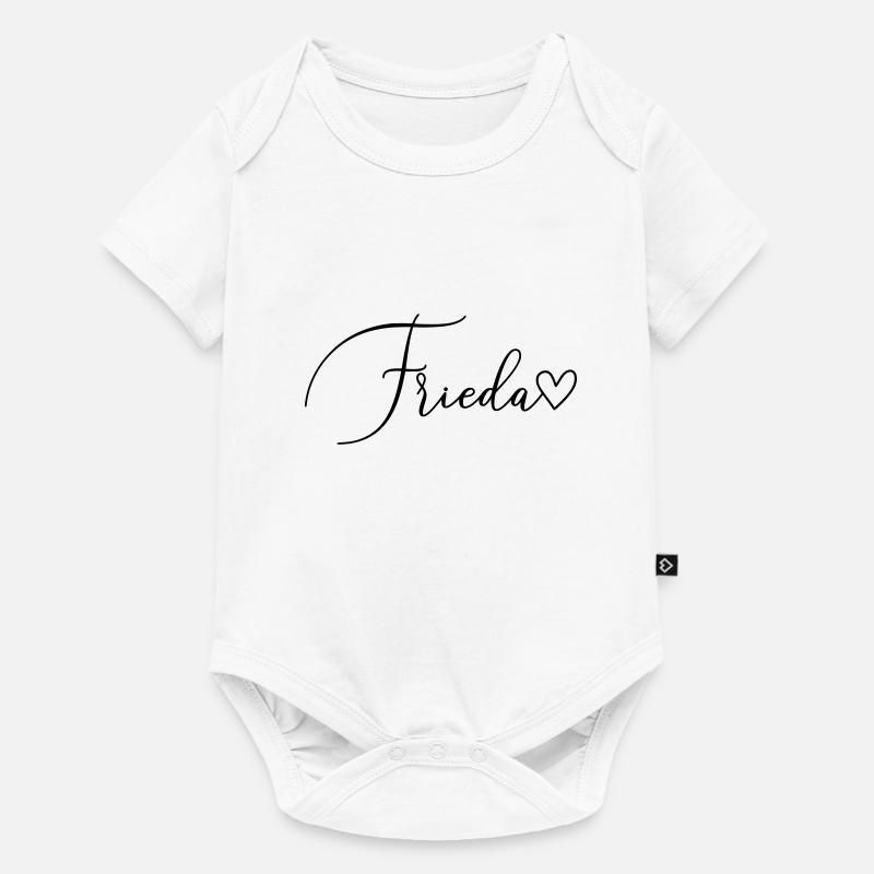 Frieda Name Vorname Mädchen - Baby Premium Kurzarmbody - Weiß