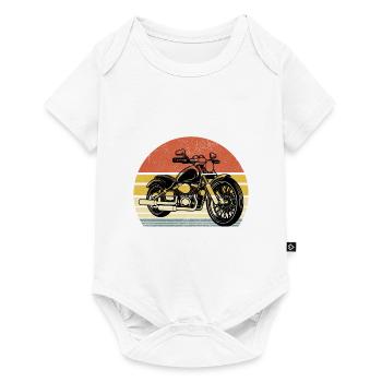 Retro Motorcycle Biker Motorcyclist Motorcycling B - Baby Premium short-sleeve bodysuit - white - Front