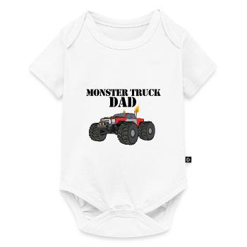 Monster truck DAD - Baby Premium Kurzarmbody - Weiß - Vorne