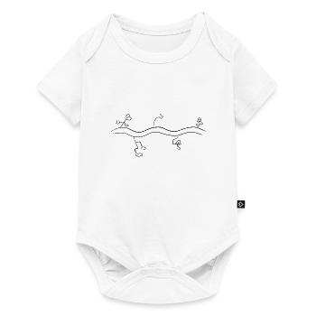 flowers flower line symbol stroke wave - Baby Premium short-sleeve bodysuit - white - Front