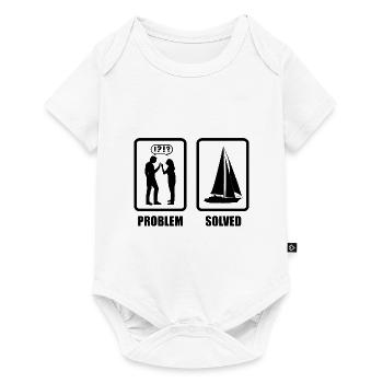 Problem Solved Sailboat Captain Sailing Sea Boat S - Baby Premium Kurzarmbody - Weiß - Vorne