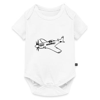 Avion vintage Popeller Flyer - Body à manches courtes Premium Bébé - blanc - Devant