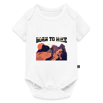 Born To Hike Trekking Mountaineering Hiking Hiker - Baby Premium Kurzarmbody - Weiß - Vorne