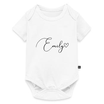 Emily Nom Prénom Fille - Body à manches courtes Premium Bébé - blanc - Devant