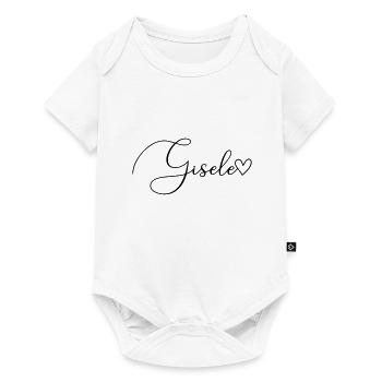 Gisele Nom Prénom Fille - Body à manches courtes Premium Bébé - blanc - Devant