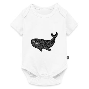 Grosser schwimmender Wal Vintage Meerestier - Baby Premium Kurzarmbody - Weiß - Vorne