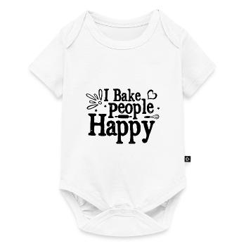 Ich backe Menschen glücklich backen Brot Konditorei Bäcker - Baby Premium Kurzarmbody - Weiß - Vorne