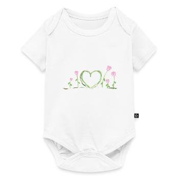 heart nature flowers roses climate protection nature love - Baby Premium short-sleeve bodysuit - white - Front