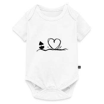 herz wasser schwimmen boot - Baby Premium Kurzarmbody - Weiß - Vorne