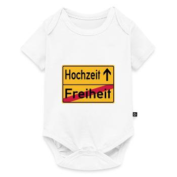 Hochzeit Freiheit Abschied Feier Schild - Baby Premium Kurzarmbody - Weiß - Vorne