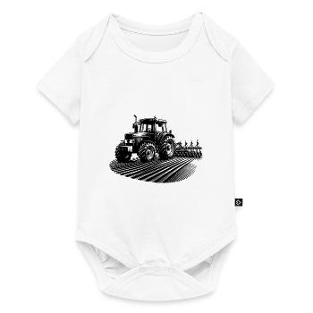 Landmaschinen Traktor Feld Schlepper Feldarbeit - Baby Premium Kurzarmbody - Weiß - Vorne
