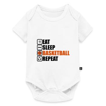basketball,basketteur, basket, basketteuse - Body à manches courtes Premium Bébé - blanc - Devant