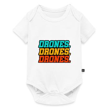 Retro Graphic Drone Flying Quadcopter Pilot RC Dro - Baby Premium short-sleeve bodysuit - white - Front