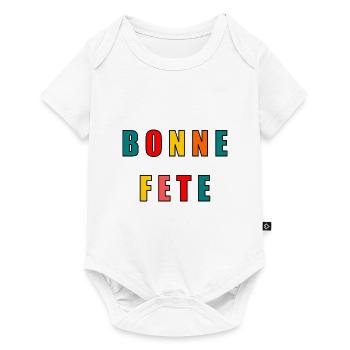FÊTE DES PÈRES. BONNE FÊTE PAPA. PAPA. BONNE FÊTE - Body à manches courtes Premium Bébé - blanc - Devant