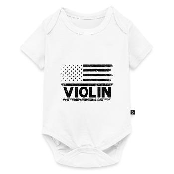 Drapeau américain USA Instrument violoniste Viole de viole - Body à manches courtes Premium Bébé - blanc - Devant