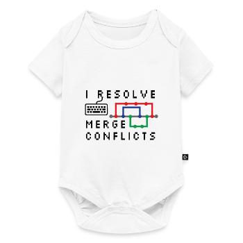 I Resolve Merge Conflicts Coding Programming Devel - Baby Premium Kurzarmbody - Weiß - Vorne