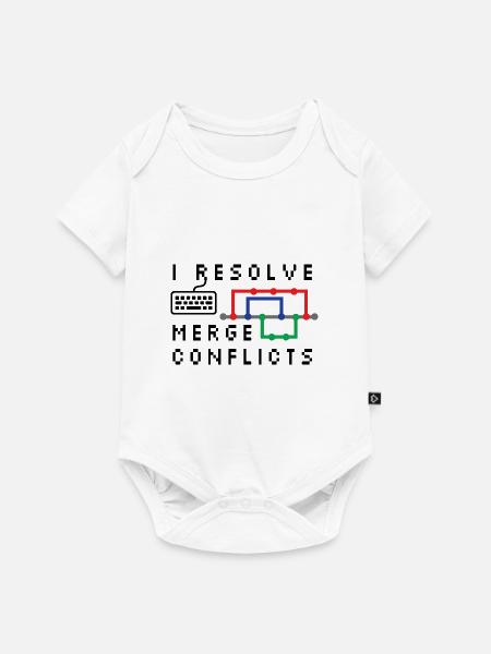 I Resolve Merge Conflicts Coding Programming Devel - Baby Premium Kurzarmbody - Weiß