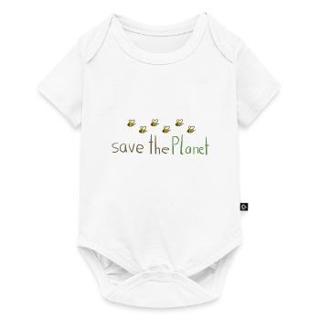 save the planet bees nature conservation climate protection - Baby Premium short-sleeve bodysuit - white - Front