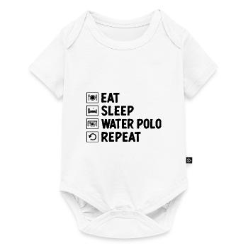 Essen Schlaf Wasserball Wiederholung Aquatic Polo Spieler - Baby Premium Kurzarmbody - Weiß - Vorne