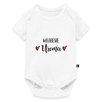 Weltbeste Uroma Uromi Urgroßmutter Geschenk - Baby Premium Kurzarmbody - Weiß - Vorne