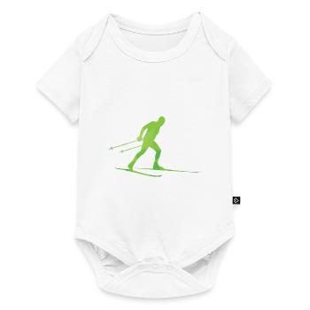 Retro Grafik Langläufer Wintersport Biathlon Langl - Baby Premium Kurzarmbody - Weiß - Vorne