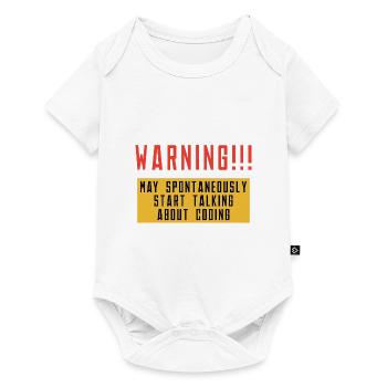 Warning May Spontaneously Start Talking About Codi - Baby Premium Kurzarmbody - Weiß - Vorne