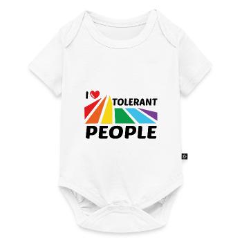 I Love Tolerant People Bisexual Gay Pansexual Rain - Baby Premium Kurzarmbody - Weiß - Vorne