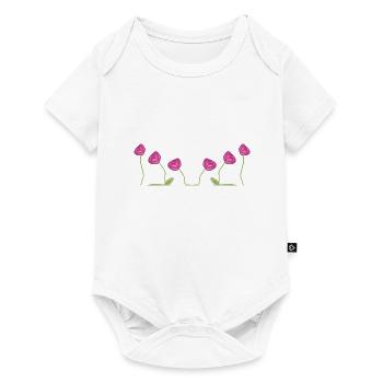 pink rose flowers symbol plant - Baby Premium short-sleeve bodysuit - white - Front
