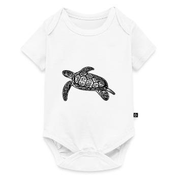 Small floating turtle - Baby Premium short-sleeve bodysuit - white - Front