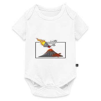 Dinosaur Graphic Badminton Player Shuttlecock Spor - Baby Premium Kurzarmbody - Weiß - Vorne